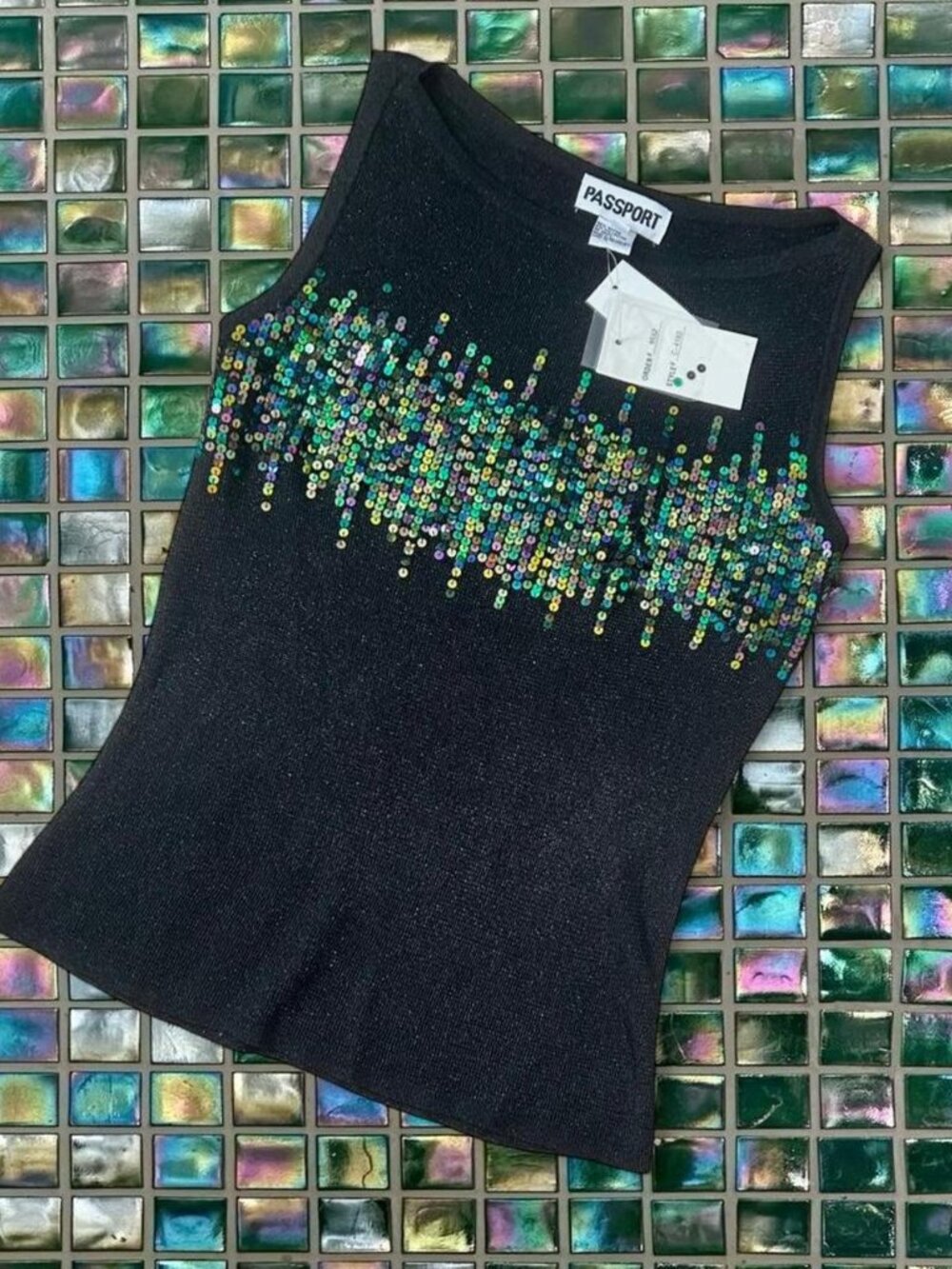 Rare Deadstock Sequin Mermaid Top by Passport | Ibiza Festival Y2K Glam